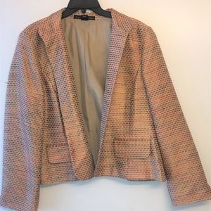 Linda Allard Ellen Tracy Tan/Orange/Red Blazer